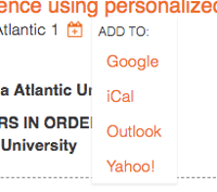 screenshot of add-to-calendar feature
